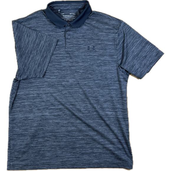 Under Amour The Performance Polo Multishade Gray Pattern Chest Logo Mens Large - Picture 2 of 7